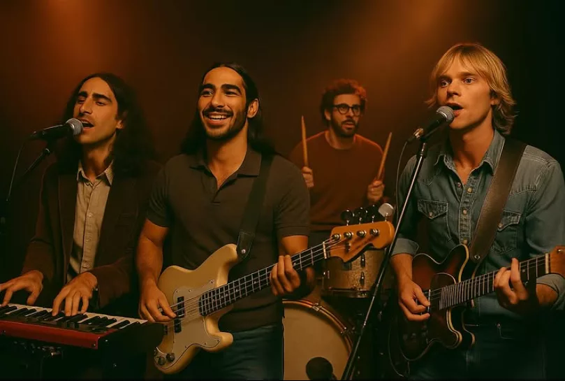 Integrantes de The Velvet Sundown, la banda ficticia creada con inteligencia artificial.